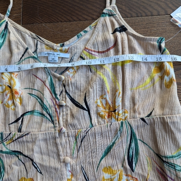 O'Neill baby doll camisole button down multicolor floral boho hippie women XS - Picture 8 of 10